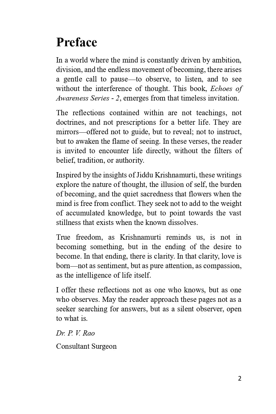 Echoes Of Awareness. Series 2 by Dr. Venkata Rao Potluru