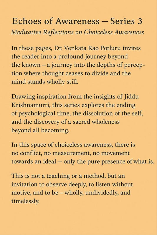Echoes Of Awareness Series 3 by Dr Venkata Rao Potluru