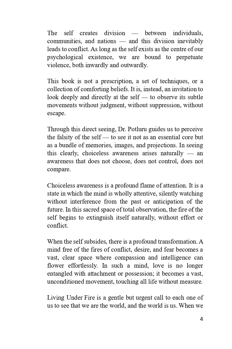 Living Under FIRE by Dr. Venkata Rao Potluru