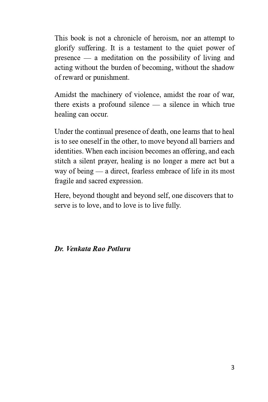 Operating Under Fire by Dr. Venkata Rao Potluru