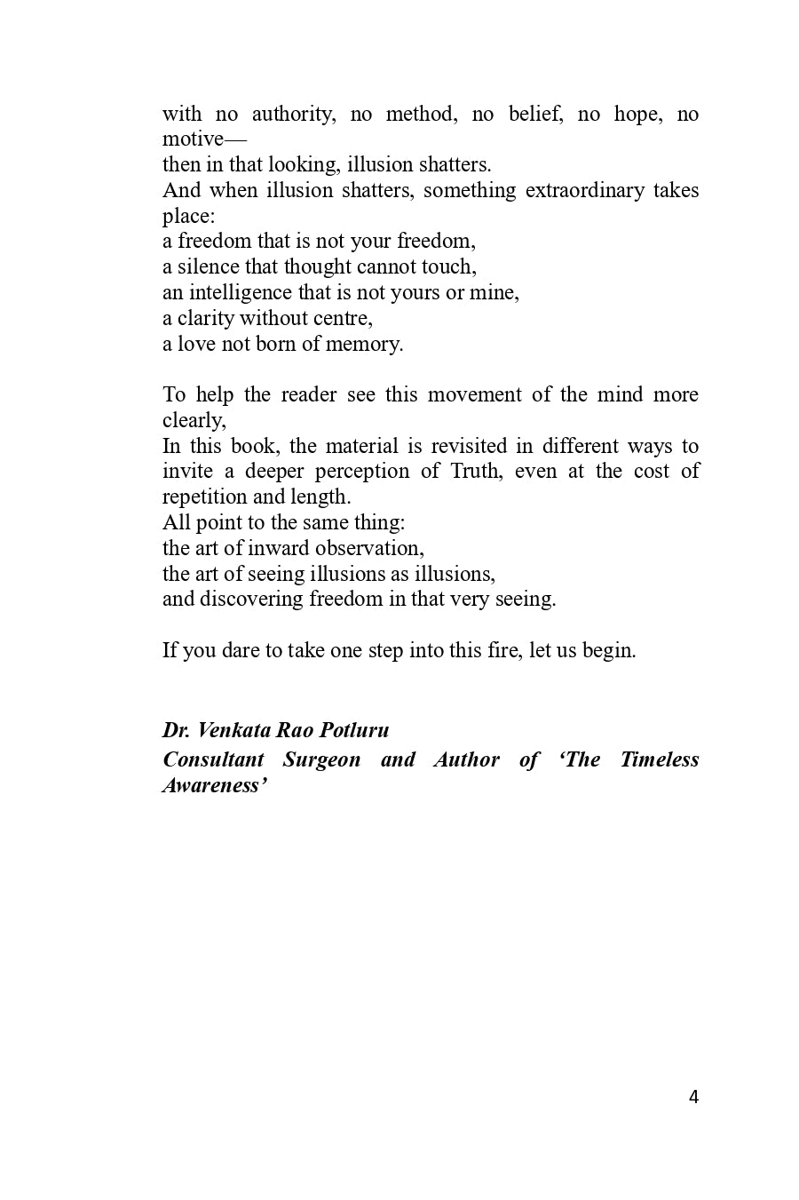 Seeing False As False by Dr. Venkata Rao Potluru