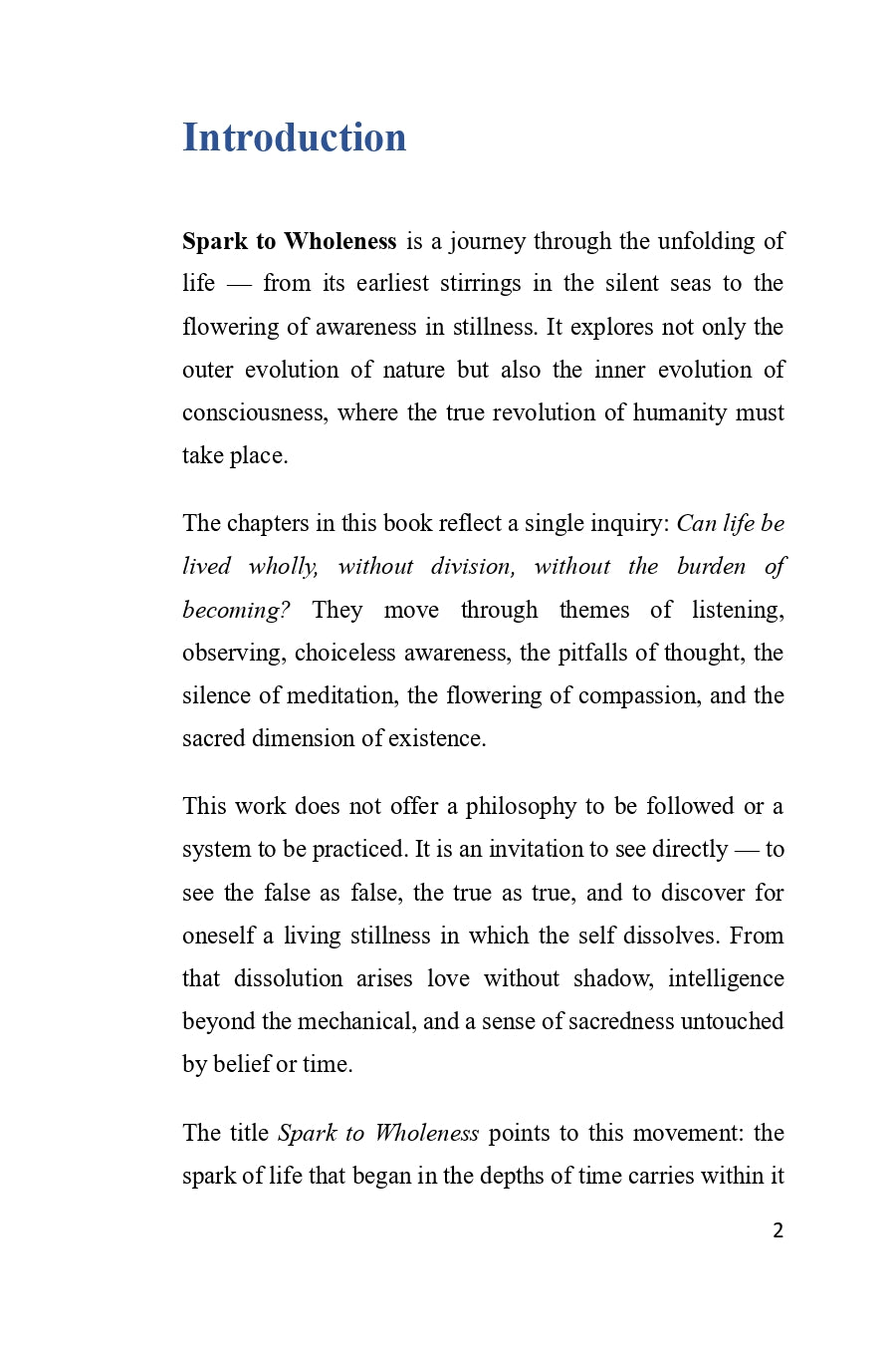 Spark To Wholeness by Dr. Venkata Rao Potluru