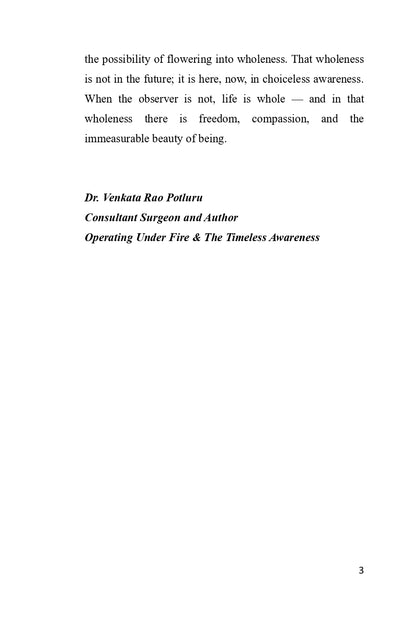 Spark To Wholeness by Dr. Venkata Rao Potluru