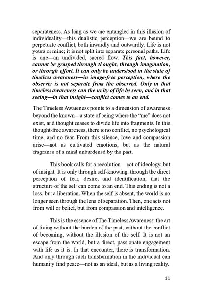 The Timeless Awareness by Dr. Venkata Rao Potluru
